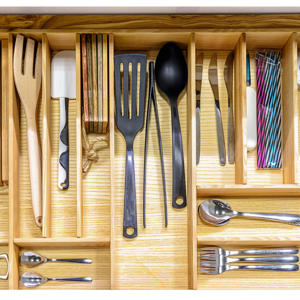 wood drawer dividers fir kitchen utensils